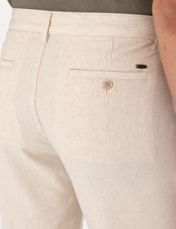 Bej Slim Fit Keten Kar___ml_ _izgili Kanvas Pantolon - Pierre cardin фото 6