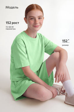 Летний костюм из футера для девочки оверсайз Happyfox