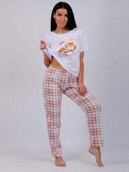 Пижама Котёнок брюки, трикотаж - Малина фото 3