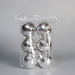 Ёлочные игрушки Винтажный глянец, шары новогодние, набор 6 шт., d=8 см, серебристый - Зимнее волшебство фото 2