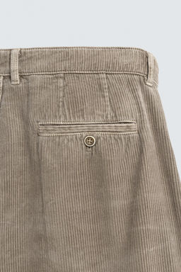LIMITED EDITION WIDE-LEG CORDUROY BERMUDA SHORTS - Zara фото 9