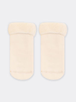 Цена за 5 пар! Теплые детские носки кремового цвета - Mark formelle фото 3