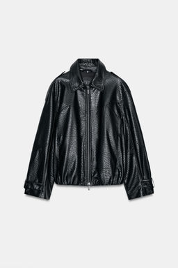 FAUX LEATHER BOMBER JACKET ZW COLLECTION - Zara фото 10