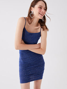 U Yaka Desenli Ask?l? Kad?n Abiye Elbise