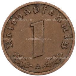 Монета 1 рейхспфенниг 1938 года A Германия