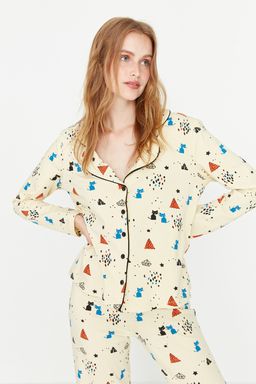 Trendyolmilla Cok Renkli %100 Pamuklu Desenli Orme Pijama Tak?m? THMAW21PT0084