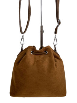 Женская сумка из искусственной замши, цвет коричневый - Greta фото 2