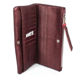Портмоне женское Croco-ПР-800 натуральная кожа 3 отд, 14 карм, бордо металлик (232) 239937  фото 3