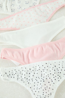 Trendyolmilla Cok Renkli 5li Paket Pamuklu Fitilli Tanga Orme Kulot THMAW25KU00040  фото 2