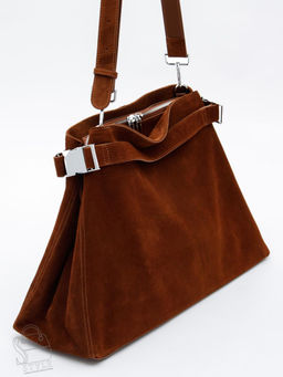 Сумка женская кожаная 6149Q brown Polina&Eiterou