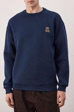 TRENDYOL MAN Siyah Oversize/Genis Kesim Pamuklu Basic Ici Polarl? Kal?n Sweatshirt TMNAW25SW00011 - Trendyolmilla фото 33