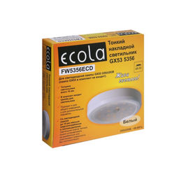 Цена за 2 шт. Светильник накладной Ecola 5356, GX53, IP20, 220 В, 18×95 мм, белый