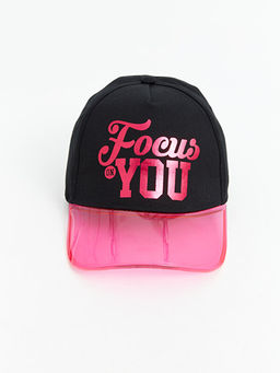 Yaz? Bask?l? K?z ?ocuk Kep ?apka