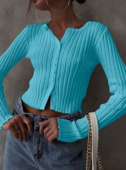 K13004 Кардиган (вязаный трикотаж) БИРЮЗОВЫЙ