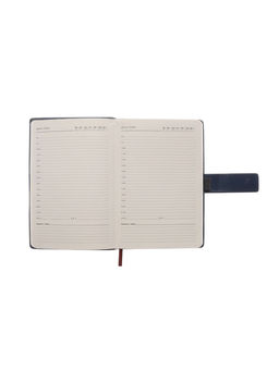 Ежедневник недатированный формат А5, с хлястиком, 112 листов, линия, пвх, синий - Simaland фото 9