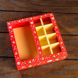 Цена за 5 шт. Коробка под 8 конфет + шоколад, с окном, Ёлочные игрушки,17.7?17.85?3.85 см - Simaland фото 2