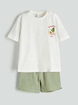 Bisiklet Yaka Erkek Bebek Ti??rt ve ?ort 2li