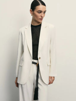 Однобортный жакет с содержанием льна / Zarina