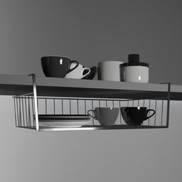 Корзина сетчатая навесная на полку Доляна, 40×25×14 см, хром