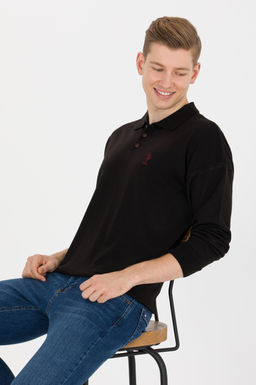 U. S. Polo Assn Мужской черный трикотаж с воротником-поло - U.s. polo assn фото 2