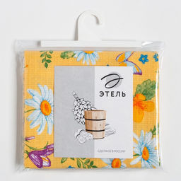 Полотенце банное Этель Русское поле 70х146 см, хлопок, вафельное полотно, 160 гр/м2  фото 4