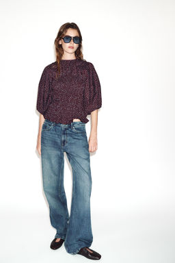 POLKA DOT BLOUSE WITH PUFF SLEEVES