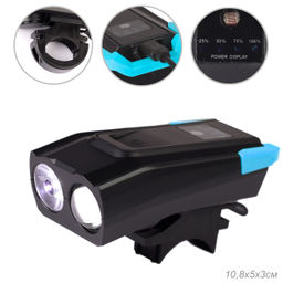 Фонарь передний интеллектуальный COMIRON SMART2 корпус: ABS, свет: LED T6, 800lm, 2000 mAh, 5 режимов, USB-micro, пульт ДУ, звонок, синий/уп 40/ - ГалеонТрейд фото 10