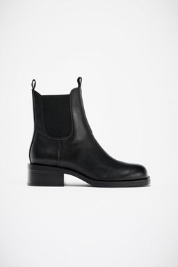 WATER REPELLENT LEATHER CHELSEA ANKLE BOOTS - Zara фото 2
