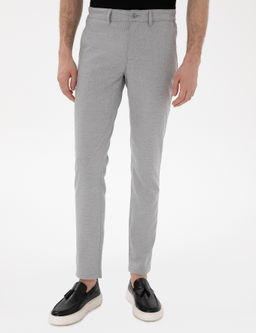 Gri Slim Fit Kanvas Pantolon