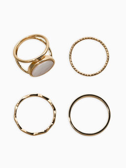 Набор колец 3 шт "Новый стиль" линии, размер МИКС, цвет белый в золоте