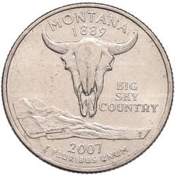 Монета 1/4 доллара (25 центов) 2007 года D США Штаты и территории  Монтана