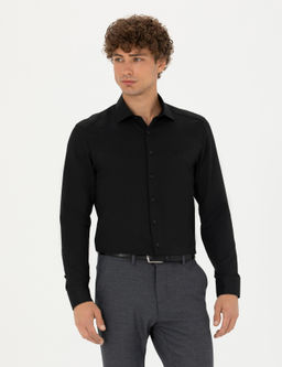 Siyah Slim Fit Uzun Kollu G_mlek