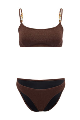 TRENDYOLMILLA Mavi Bralette Boncuk Aksesuarl? Dokulu Regular Bikini Tak?m? TBESS25BT00057  фото 19