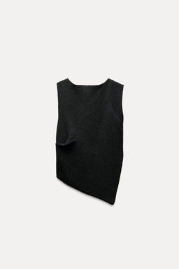 WOOL SLEEVELESS JUMPER WITH SIDE PLEATS - Zara фото 8