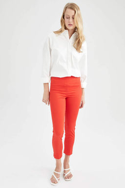 Атласные брюки прямого кроя Valentina Cigarette - Defacto фото 2