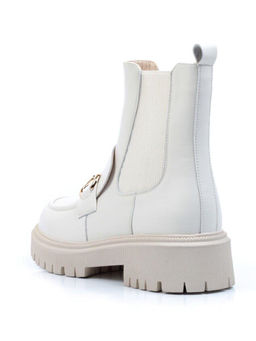 01-5273-2 WHITE Ботинки демисезонные женские (натуральная кожа, байка)