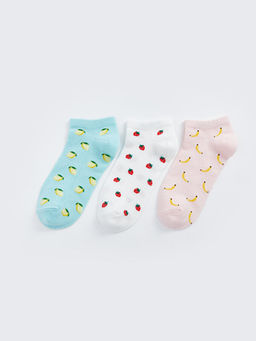 Desenli Kad?n Patik ?orap 3l?