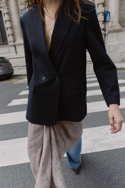 OVERSIZE DOUBLE-BREASTED PINSTRIPE BLAZER - Zara фото 4
