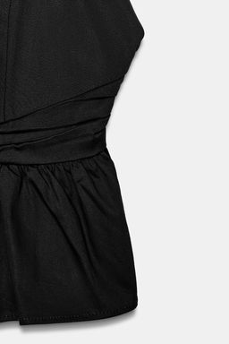 TOP HALTER PEPLUM / Negro