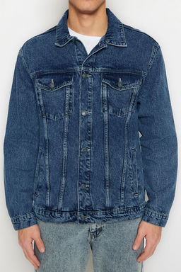 TRENDYOL MAN Premium Lacivert Regular Fit Denim Kot Ceket TMNSS23CE00023 - Trendyolmilla фото 5