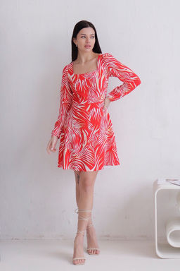 Платье с вырезом каре красное - Martichelli фото 9