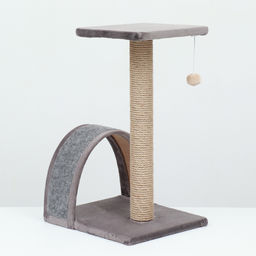Когтеточка СТОЛБИК + ДУГА + ПЛОЩАДКА джут ковролин 35х30х56 7 PerseiLine КД-26