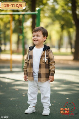 Рубашка для мальчика с капюшоном