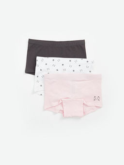 Bask?l? K?z ?ocuk Boxer 3l?