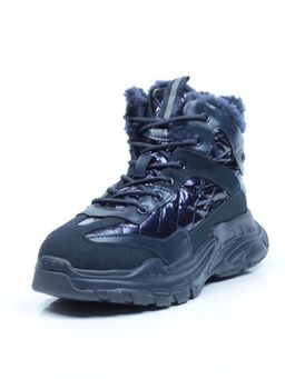 04-8524-2 DARK BLUE Ботинки женские зимние (искусственные материалы) - Фабричный китай фото 3