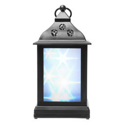 ULD-L1122-010/DTB/RGB/3D BLACK Фонарь со светодиодной гирляндой внутри, на батарейке (в комплект не входит). 10 светодиодов. RGB свет. Черный корпус. 11*22 см. TM Uniel.