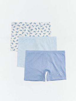 Fiyonk Bask?l? K?z ?ocuk 3l? Boxer