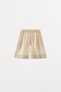 CONTRAST LINEN BLEND BERMUDA SHORTS - LIMITED EDITION - Zara фото 6