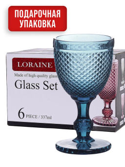 60431 Набор бокалов 340 мл 6 шт синий LR (х4) - Mayer&boch фото 9