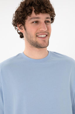 Erkek Oversize Fit Bisiklet Yaka A__k Mavi Ti__rt Sepette S_rpriz _ndirim - U.s. polo assn фото 3